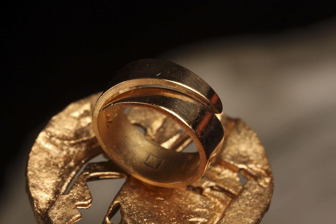 Jorma Laine Turun Hopea pronssi sormus / Bronze Large Ring Turun Hopea - Image 5