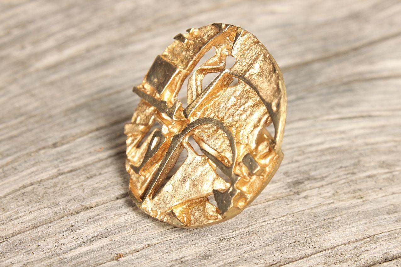 Jorma Laine Turun Hopea pronssi sormus / Bronze Large Ring Turun Hopea - Image 11