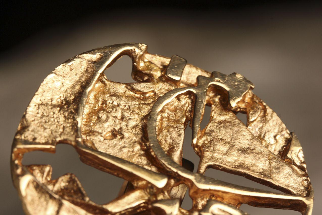Jorma Laine Turun Hopea pronssi sormus / Bronze Large Ring Turun Hopea - Image 7