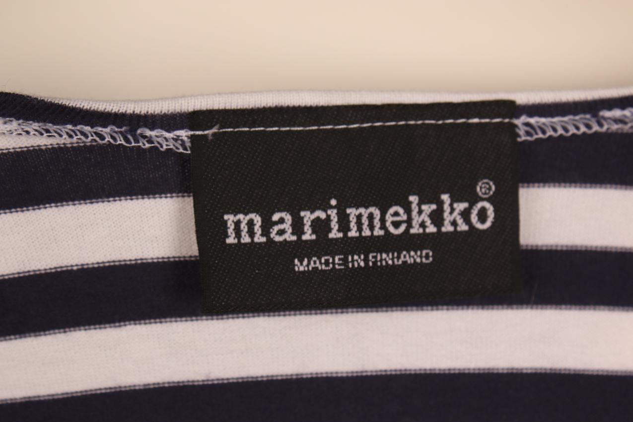 Marimekko tasaraita logo t-paita / Marimekko logo t-shirt S - Image 6