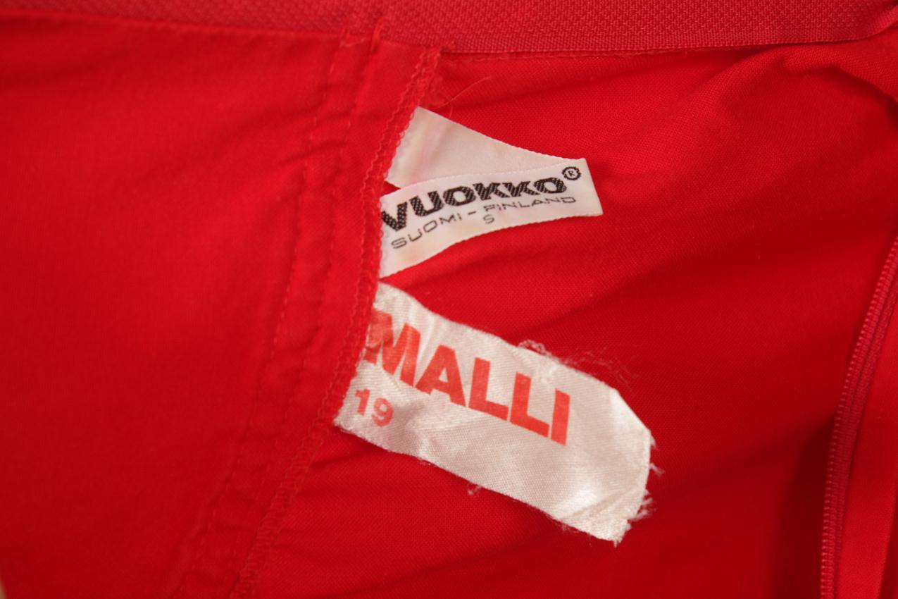 Vintage Vuokko punainen puhvihihainen mekko S - Image 8