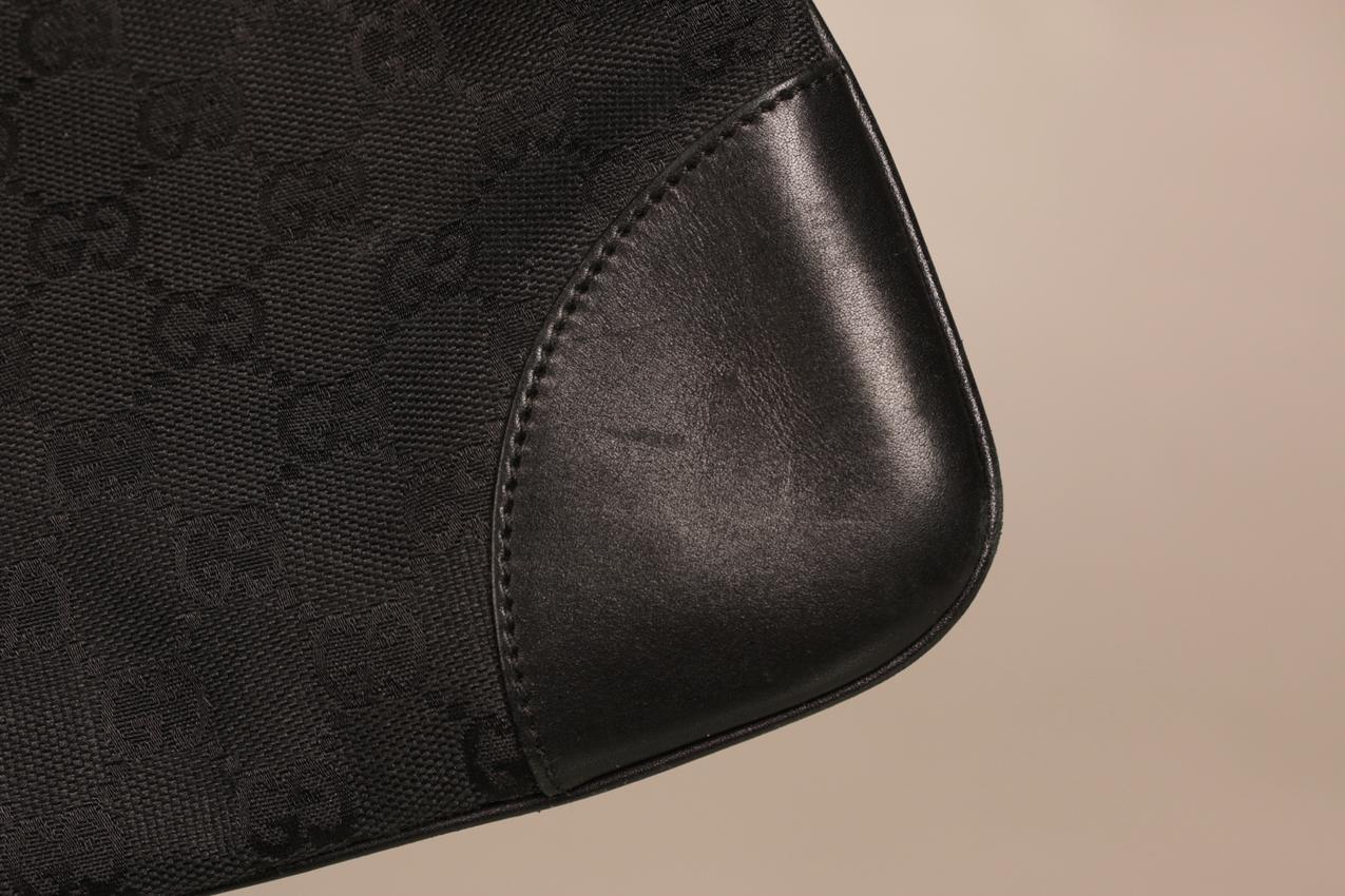 Gucci GG monogrammi Jackie musta kanvaasilaukku - Image 7