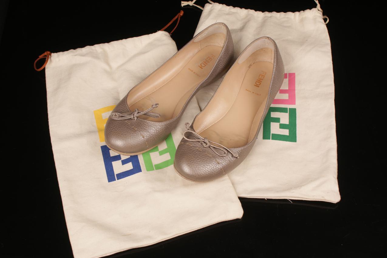 Fendi harmaat nahkaballeriinat 37,5 - Image 5