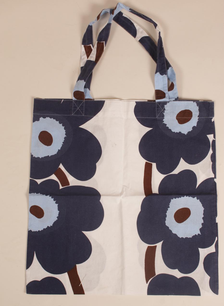 Marimekko harvinainen sininen Unikko Hopeamitali-kassi - Image 3