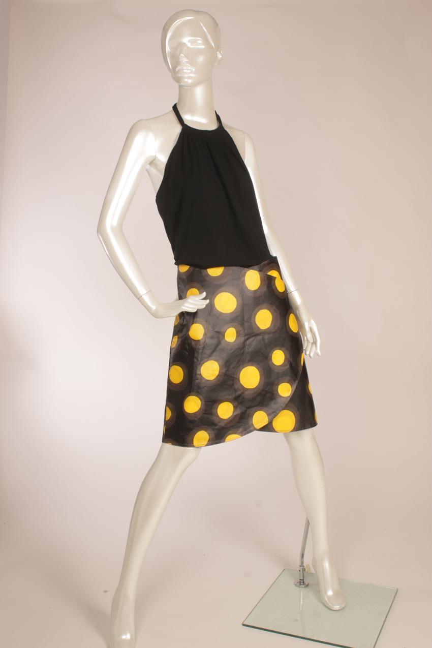 Vintage Marimekko Annika Rimala “Petrooli” PVC kietaisuhame “Läikät”