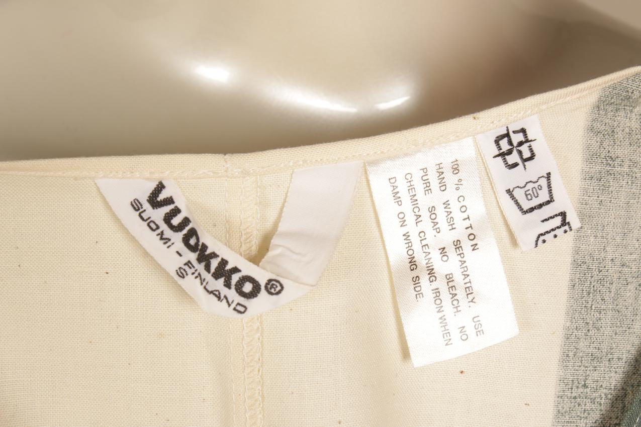 Vintage Vuokko vihreävalkoinen pitkä kietaisumekko S - Image 9