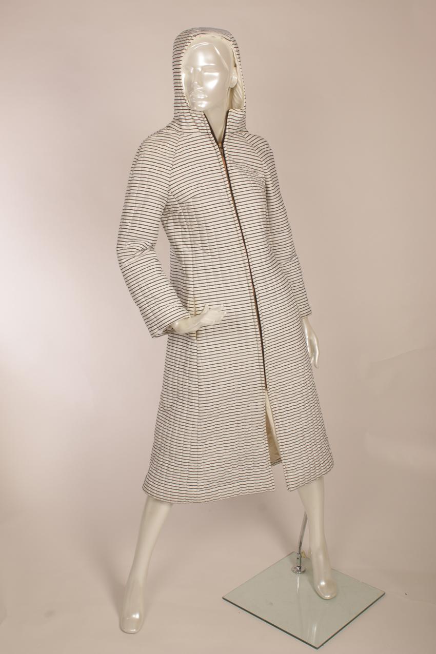 Vintage Vuokko raidallinen hupullinen toppatakki S