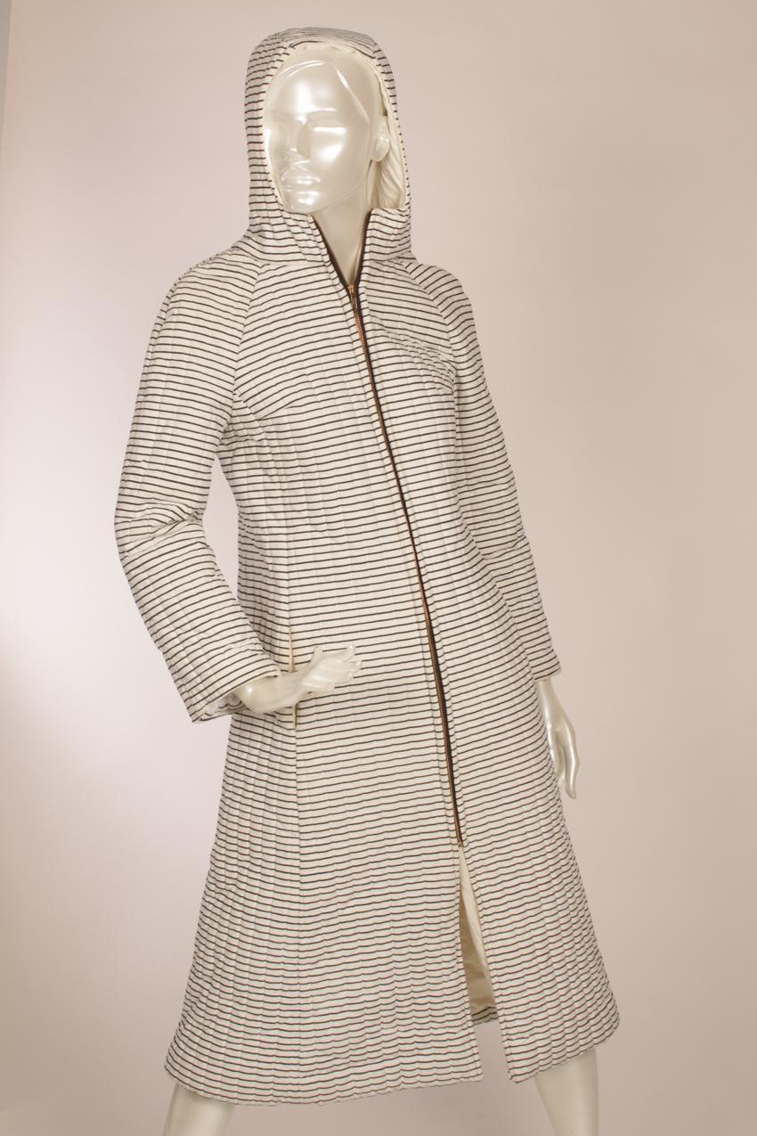 Vintage Vuokko raidallinen hupullinen toppatakki S - Image 3