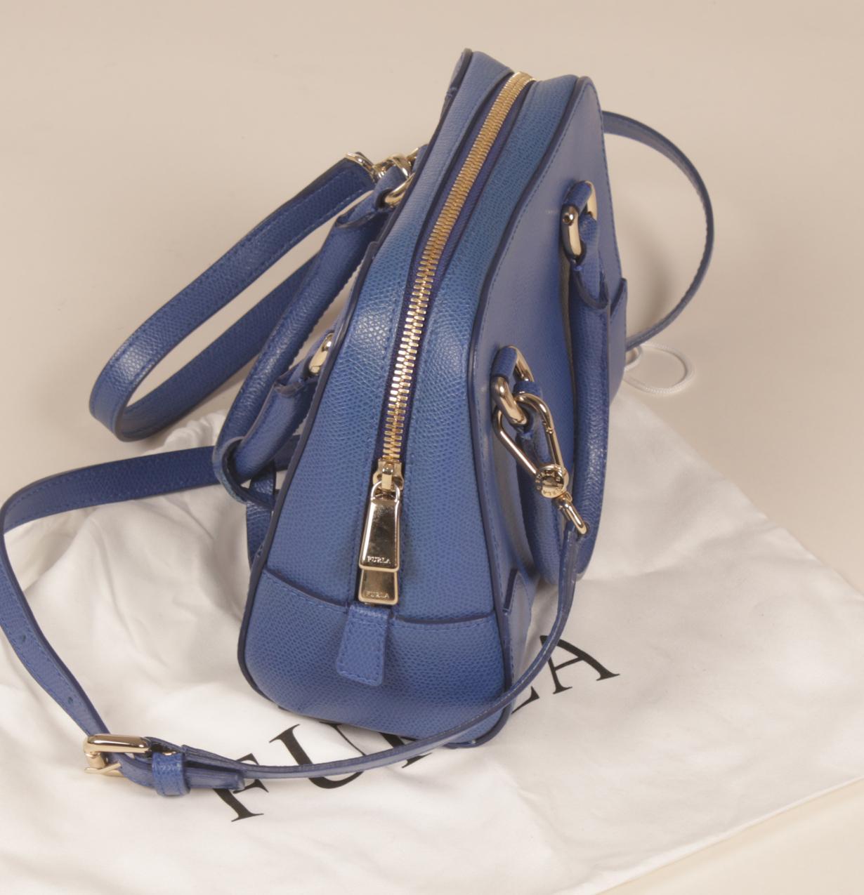 Furla sininen pieni nahkalaukku - Image 4