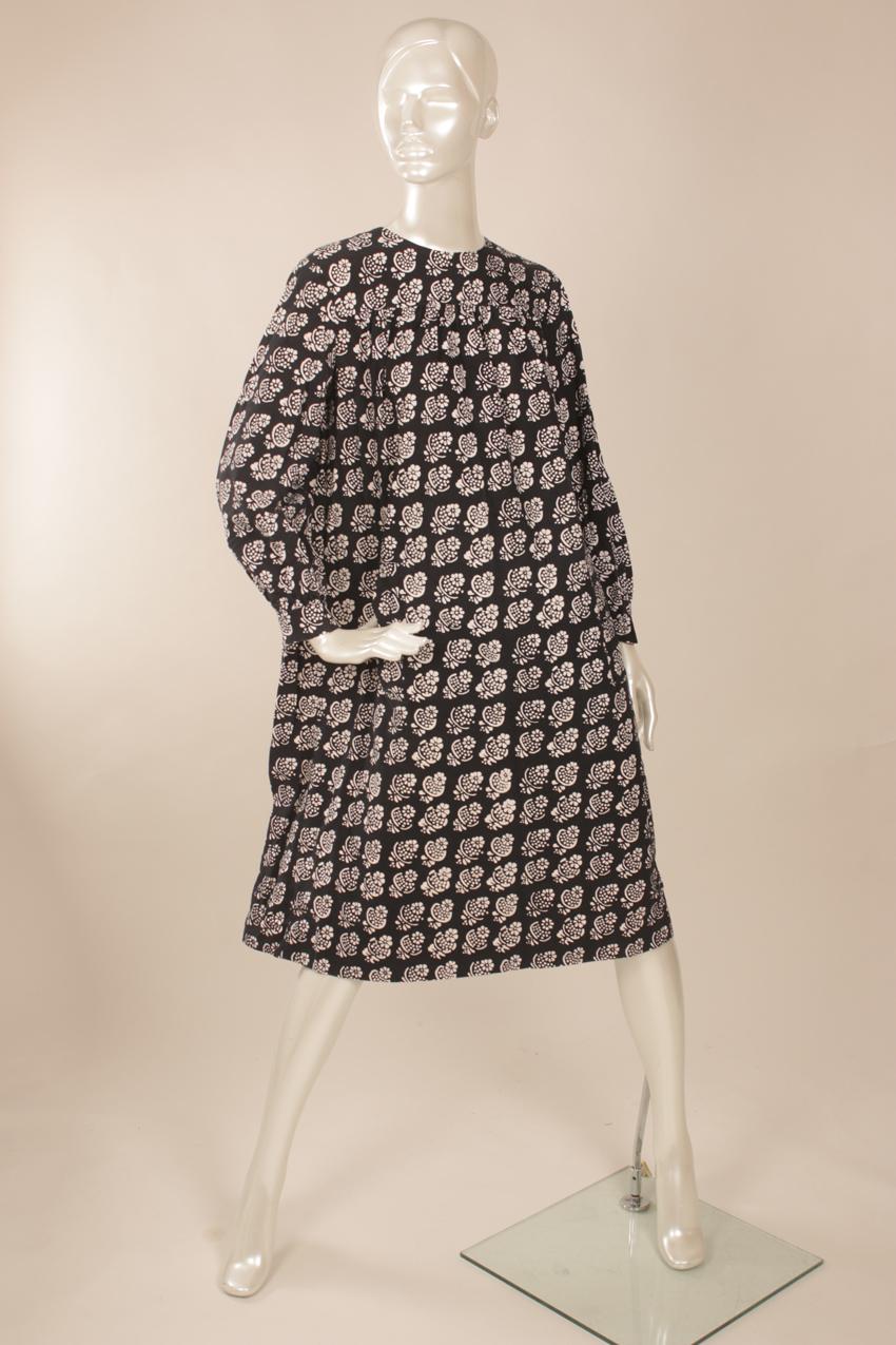 Vintage Marimekko Annikki Rimala mustavalkoinen "Massi" mekko
