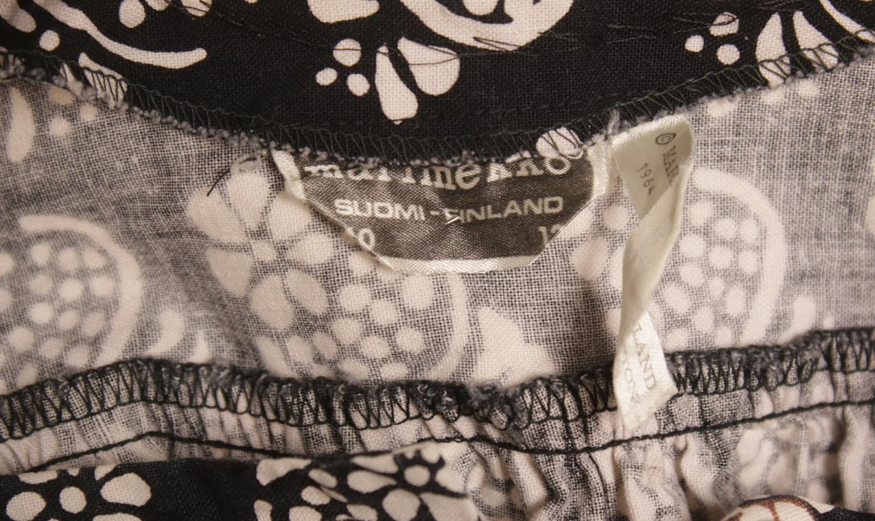 Vintage Marimekko Annikki Rimala mustavalkoinen "Massi" mekko - Image 8
