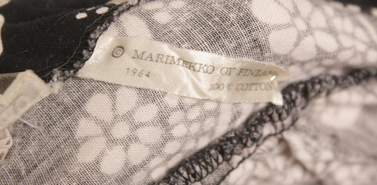 Vintage Marimekko Annikki Rimala mustavalkoinen "Massi" mekko - Image 9