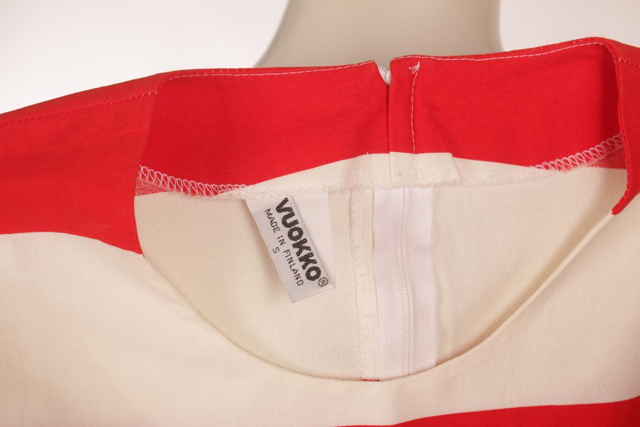 Vintage Vuokko punavalkoraidallinen mekko S - Image 6
