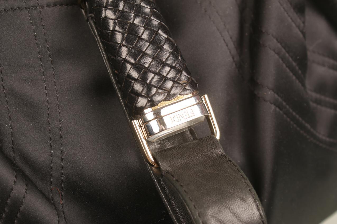 Fendi Spy musta satiini/nahka Hobo-laukku - Image 6