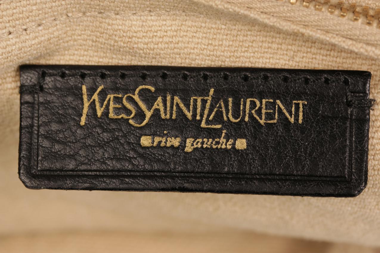 YSL musta nahkainen ja harmaa nupukkinahkainen krokotiilikuvioinen iso Muse Two -laukku - Image 19