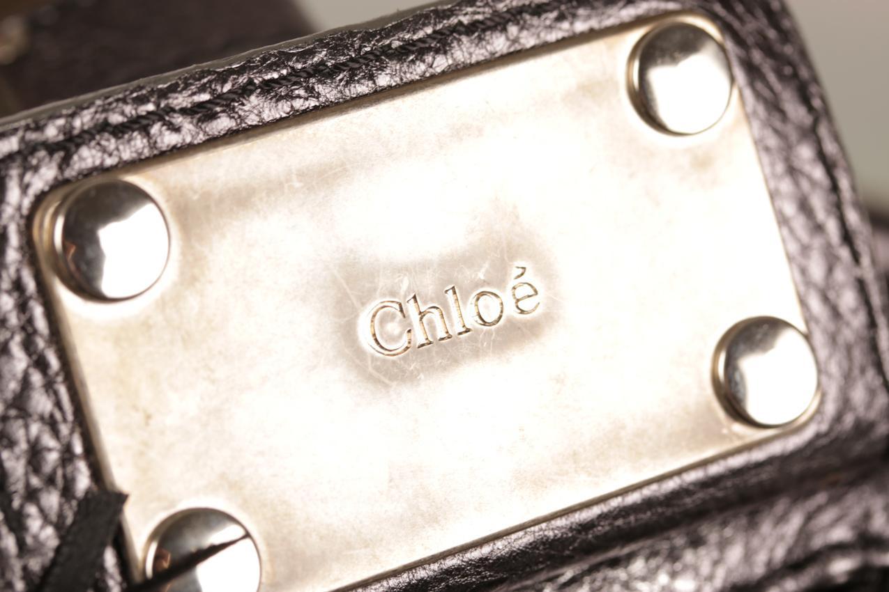 Chloe metallinhohtoinen tummanharmaa Medium Paddington satchel nahkainen olkalaukku - Image 11
