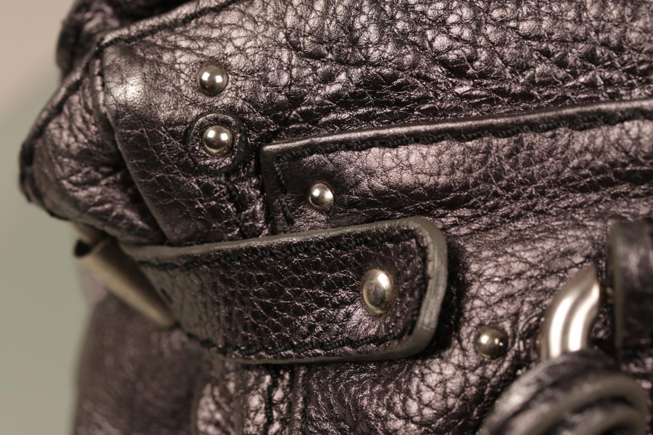 Chloe metallinhohtoinen tummanharmaa Medium Paddington satchel nahkainen olkalaukku - Image 14