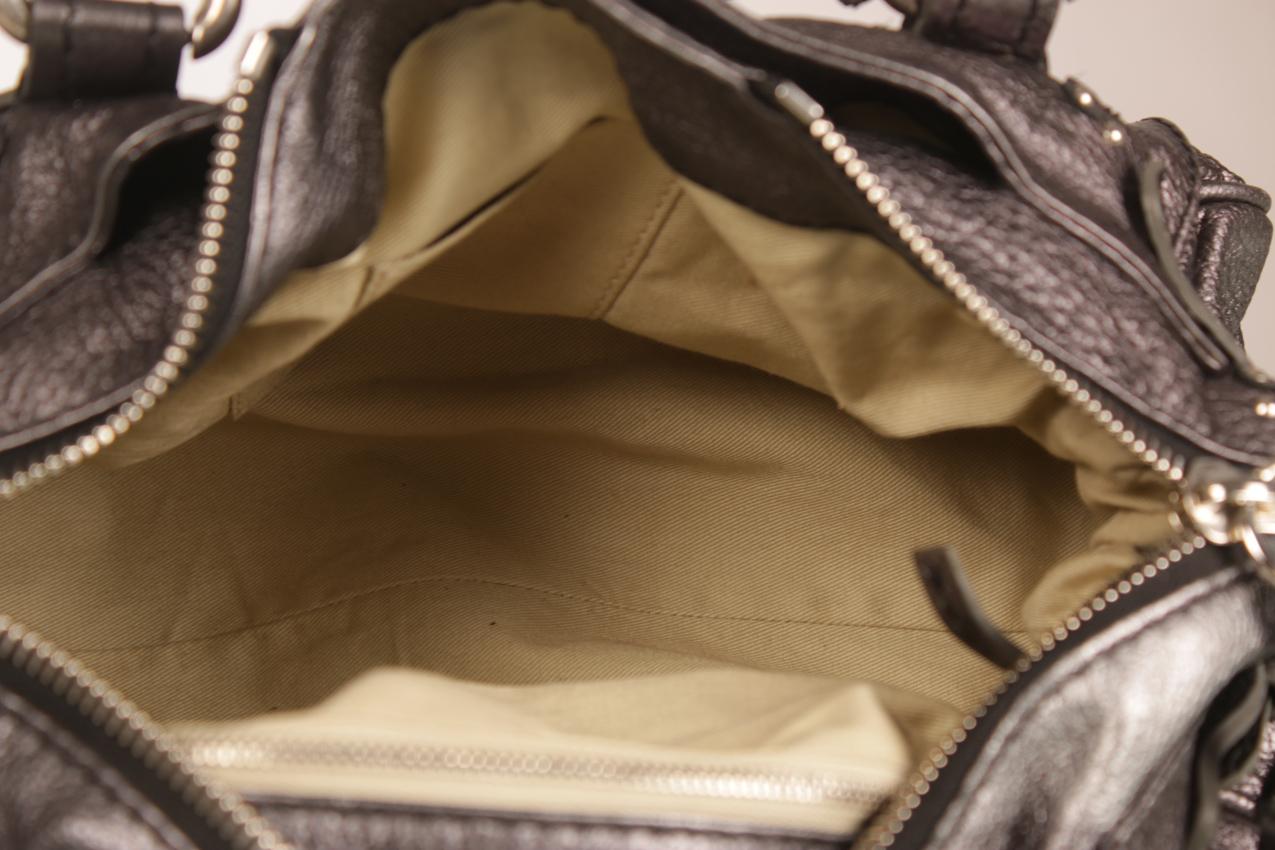 Chloe metallinhohtoinen tummanharmaa Medium Paddington satchel nahkainen olkalaukku - Image 18