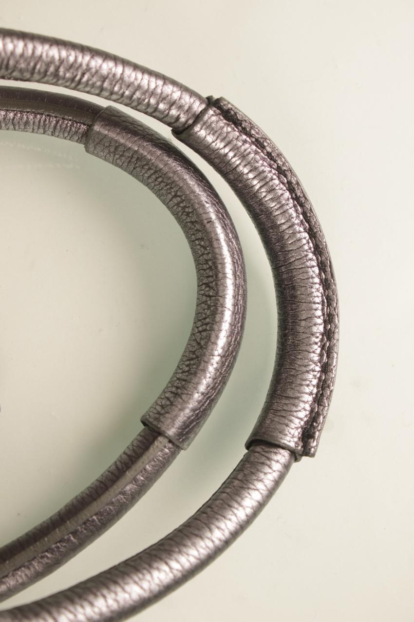 Chloe metallinhohtoinen tummanharmaa Medium Paddington satchel nahkainen olkalaukku - Image 6