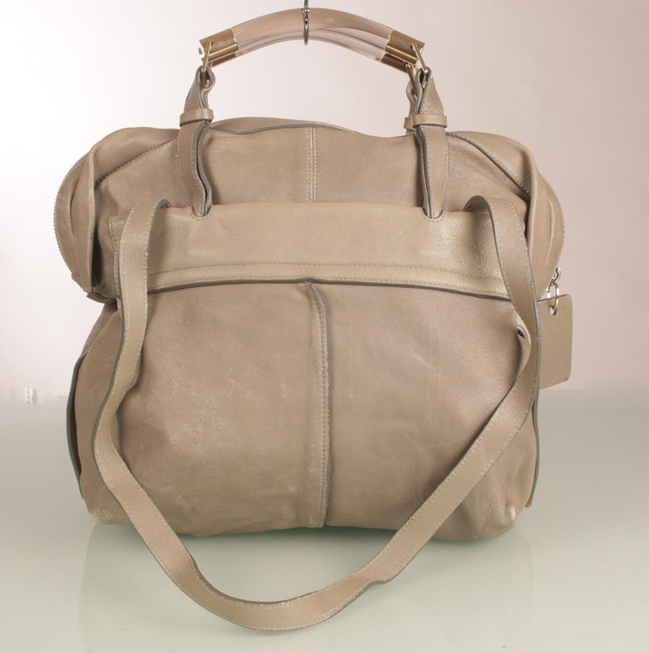 Chloe suuri Saskia vaalean harmaa nahkainen Tote olkalaukku - Image 3