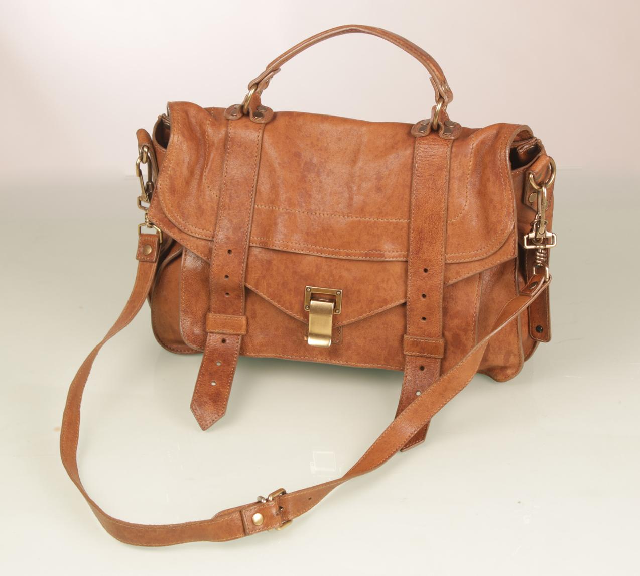 Proenza Schouler ruskea pieni nahkainen Ps1 tote olkalaukku