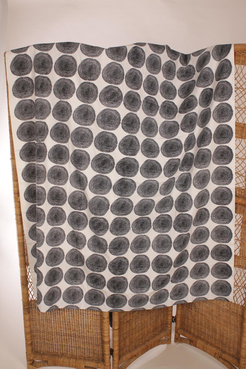 Vintage Marimekko Printex valkomusta Punapippuri kangas