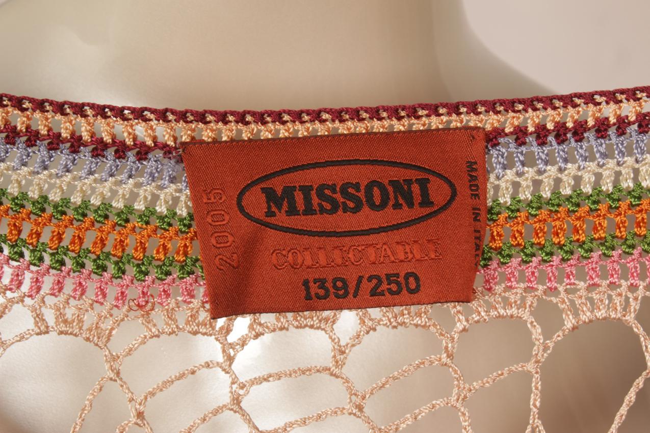 Missoni Limited Edition 2005 139/250 kirjava virkattu pitkä neuletakki L M - Image 12