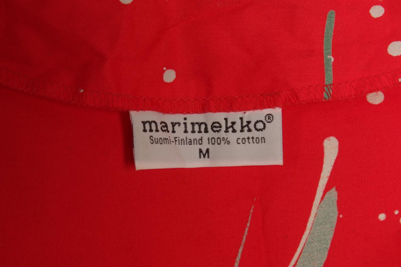 Vintage Marimekko punainen abstraktikuvioinen hame ja jakku M - Image 10