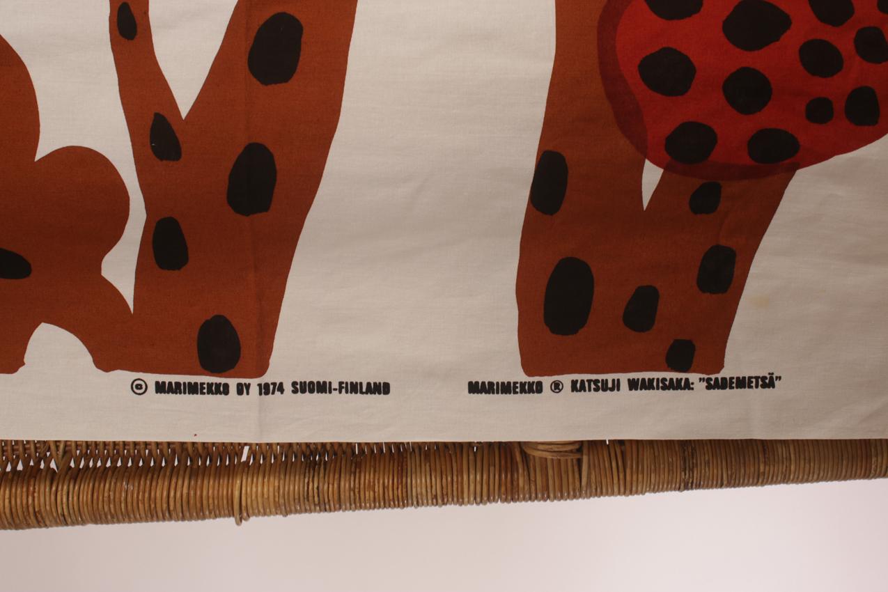 Vintage Marimekko Katsuji Wakisaka ruskea “Sademetsä” verho kangas - Image 4