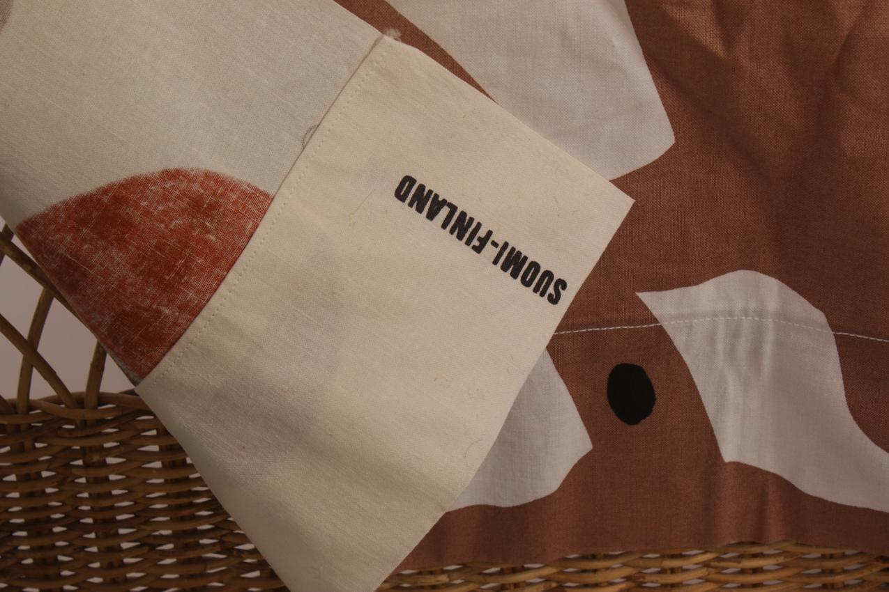 Vintage Marimekko Katsuji Wakisaka ruskea “Sademetsä” verho kangas - Image 5