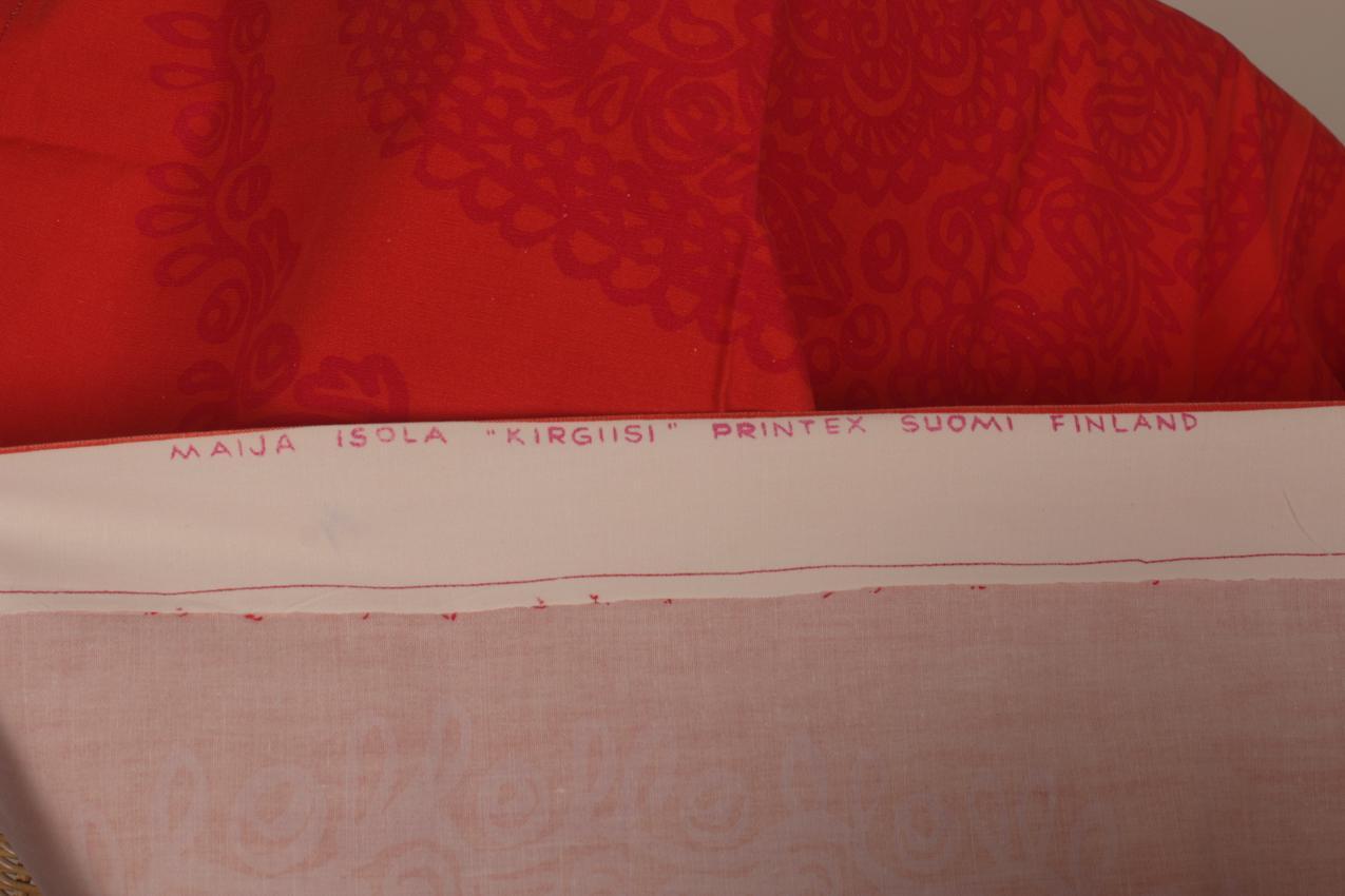 Vintage Marimekko Printex Maija Isola punainen “Kirgiisi” kangas pöytäliina - Image 5