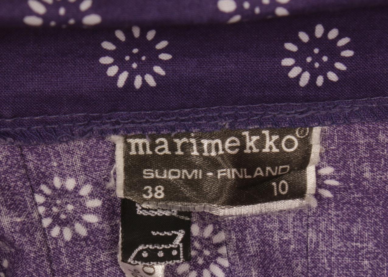 Vintage 70-luku Marimekko Annika Rimala “Kellukka” violetti mekko M - Image 11