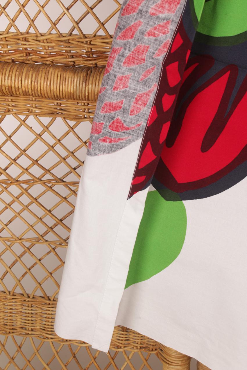 Vintage Marimekko Maija Isola punavihreä "Oona" kangas 1969 - Image 3