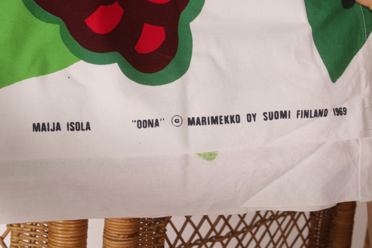 Vintage Marimekko Maija Isola punavihreä "Oona" kangas 1969 - Image 4