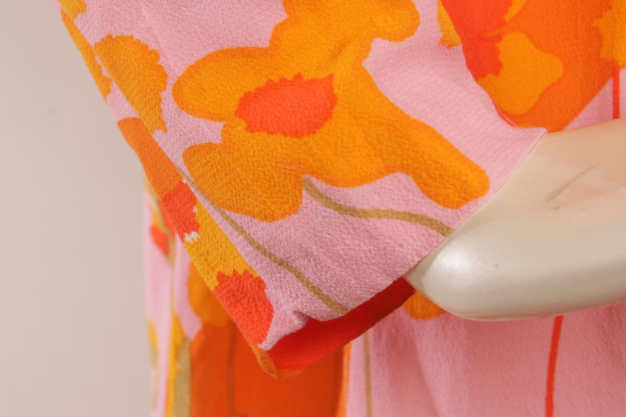 Marimekko oranssisävyinen abstraktikuvioinen Kresta-maksimekko 38 - Image 4