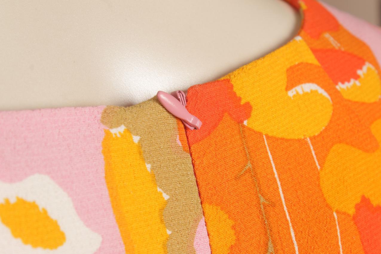 Marimekko oranssisävyinen abstraktikuvioinen Kresta-maksimekko 38 - Image 7