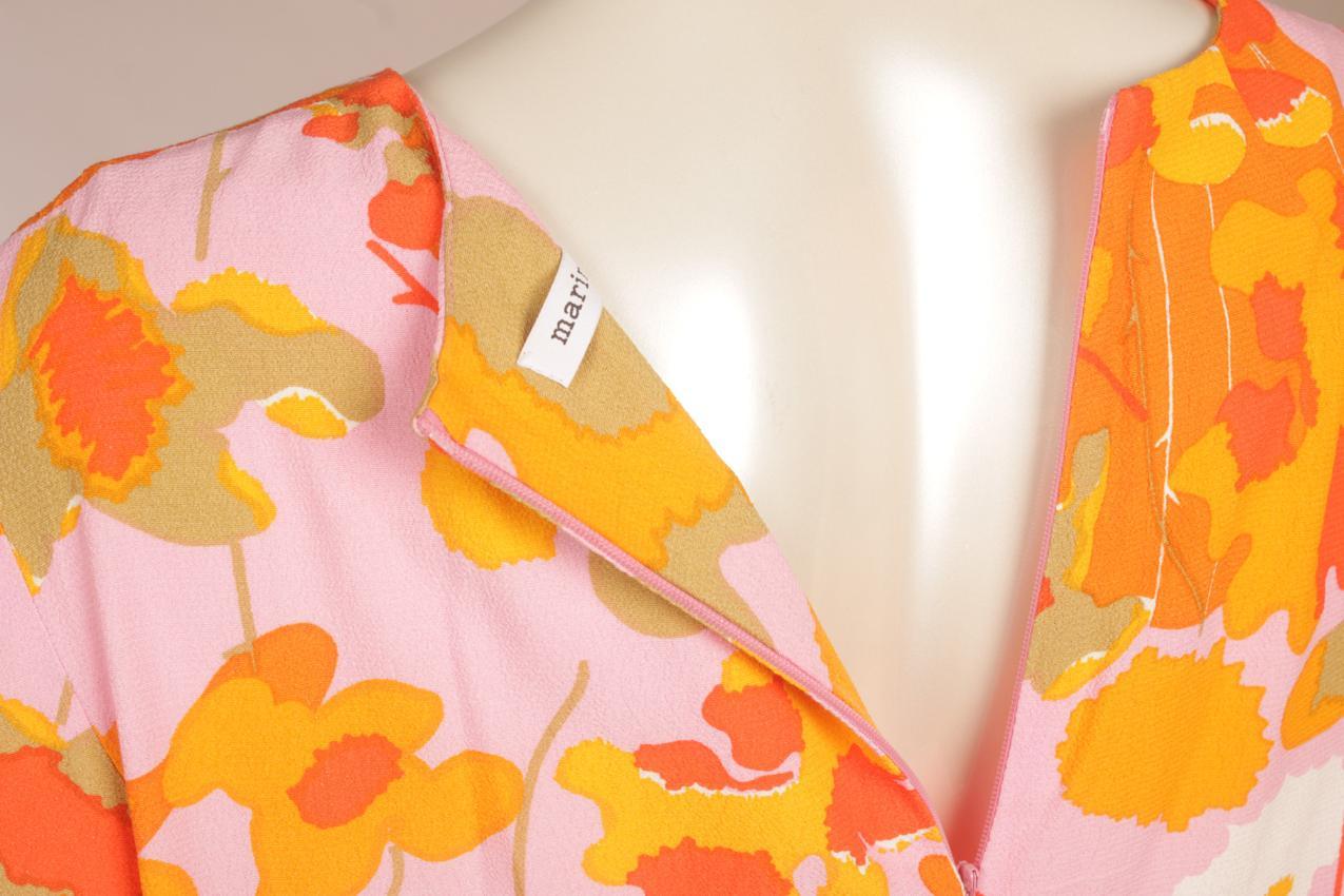 Marimekko oranssisävyinen abstraktikuvioinen Kresta-maksimekko 38 - Image 8