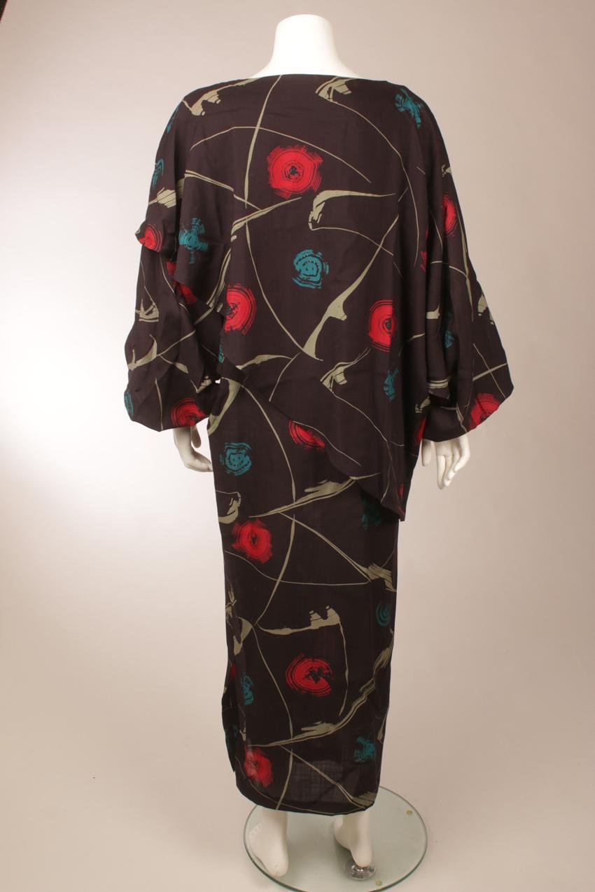 Vintage Marimekko 80´s abstract patterned wool fabric dress M - Image 6