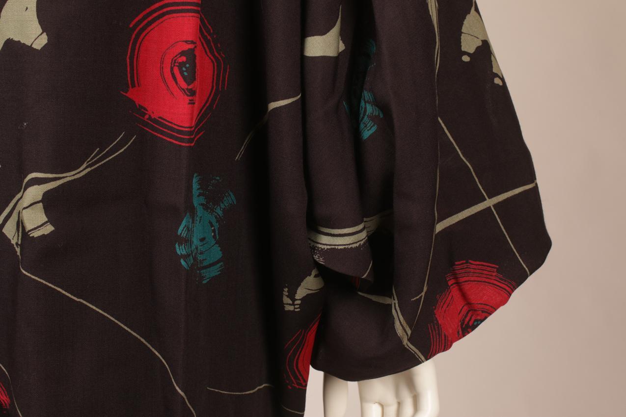 Vintage Marimekko 80´s abstract patterned wool fabric dress M - Image 8