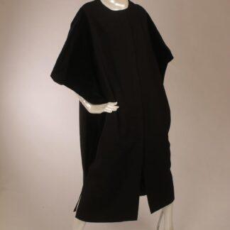 Vintage Marimekko black wool fabric velvet coat S M