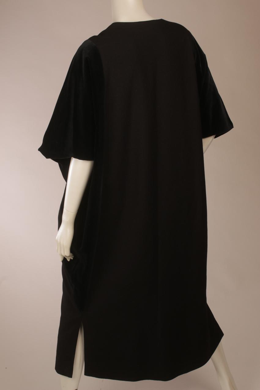 Vintage Marimekko black wool fabric velvet coat S M - Image 11
