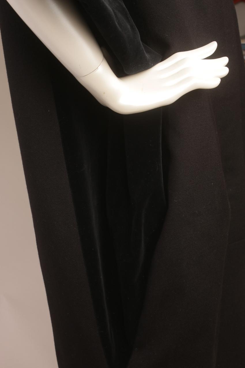 Vintage Marimekko black wool fabric velvet coat S M - Image 10