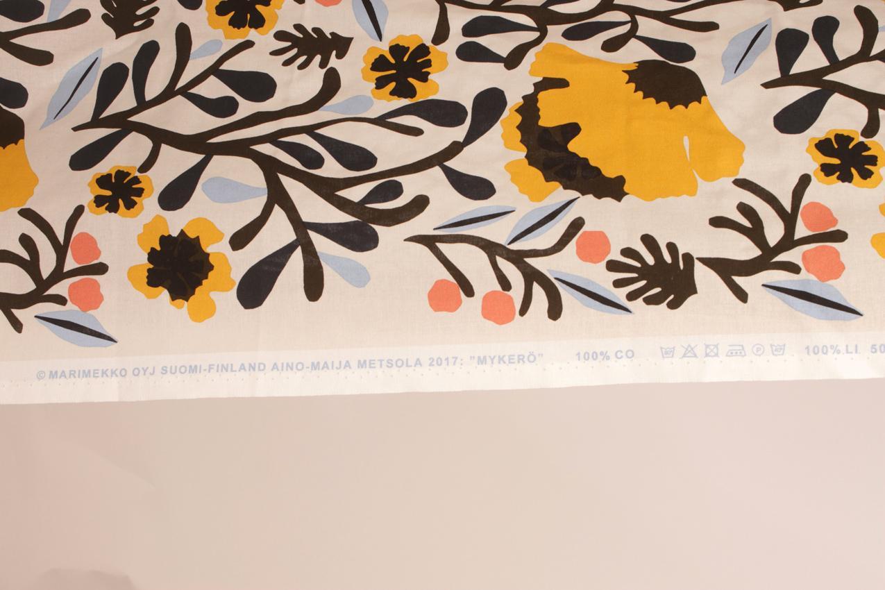 Marimekko Aino-Maija Metsola natural white “Mykerö” fabric - Image 4