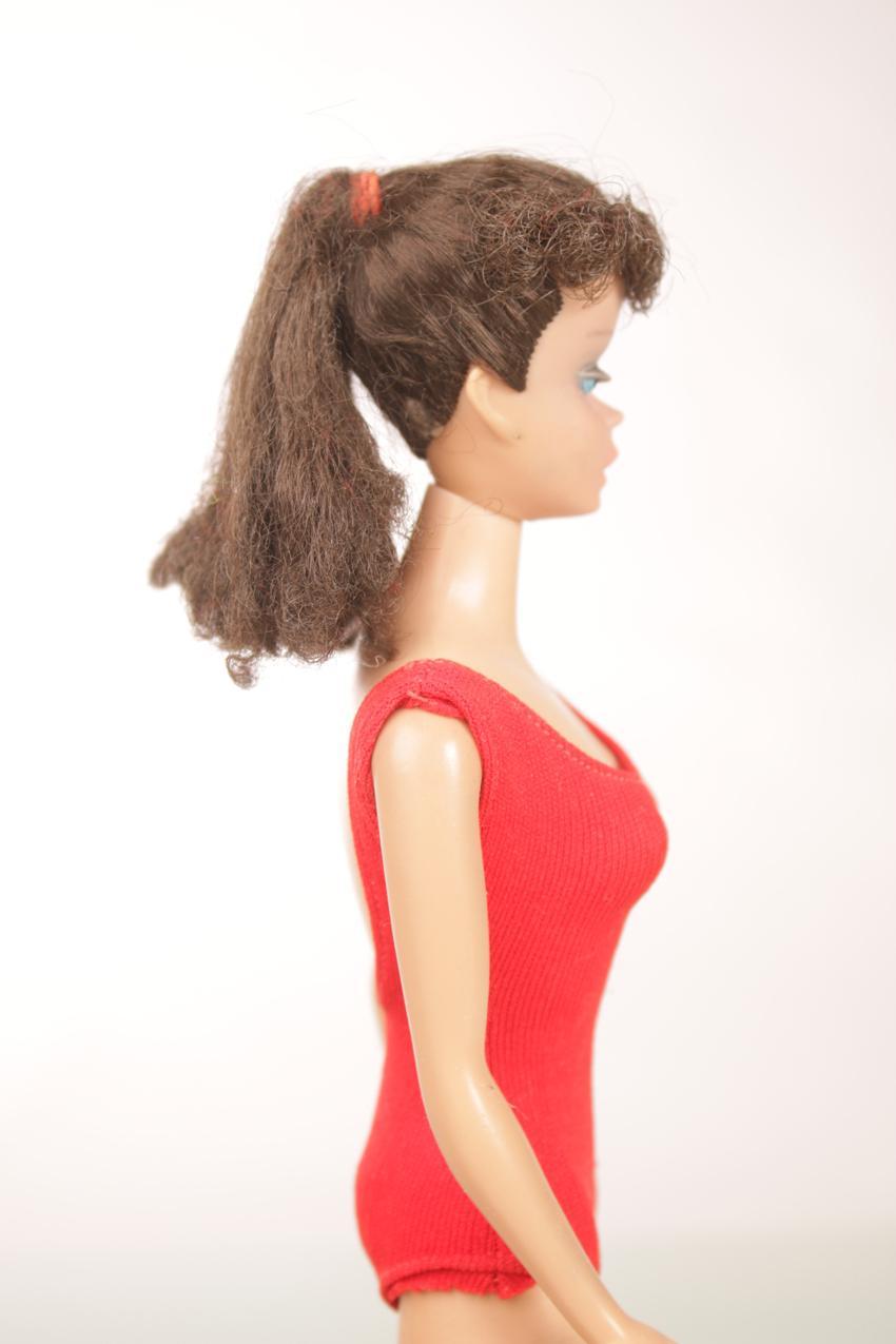 Vintage Mattel Barbie-nukke ruskeahiuksinen ponihäntäinen #7 1962-1963 - Image 5