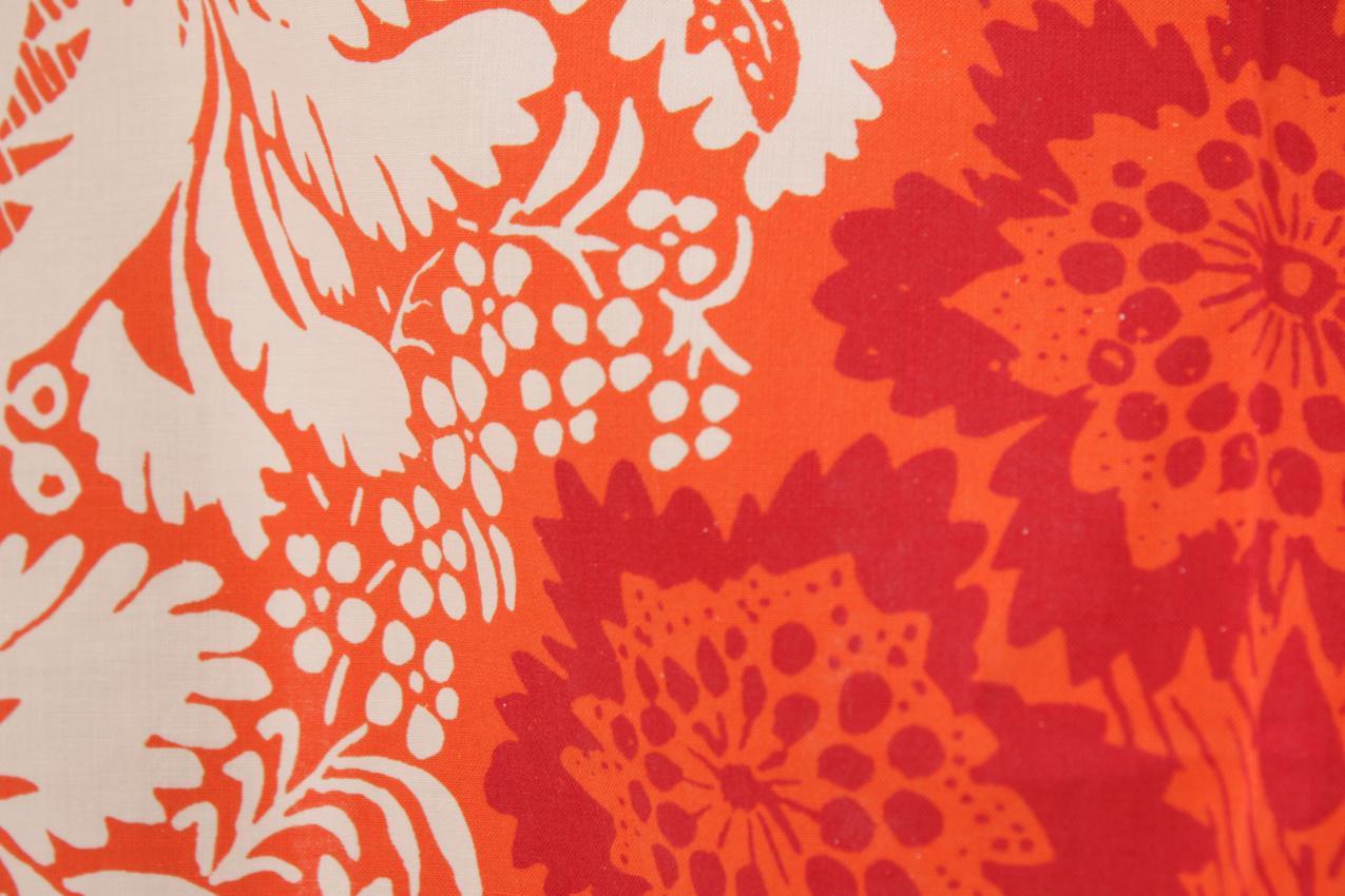 Vintage Marimekko Maija Isola oranssin sävyinen ”Ananas” kangas - Image 3