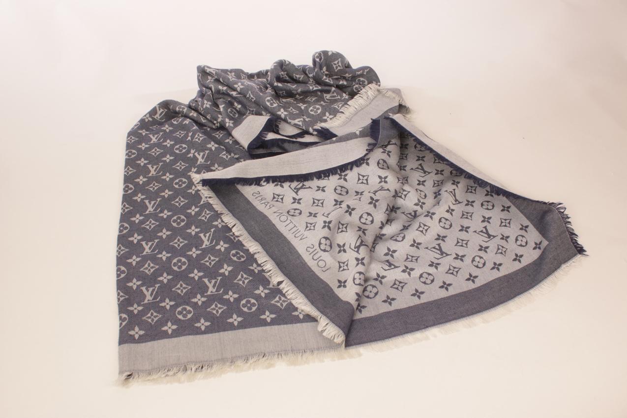 Louis Vuitton sininen Monogram Denim huivi - Image 3