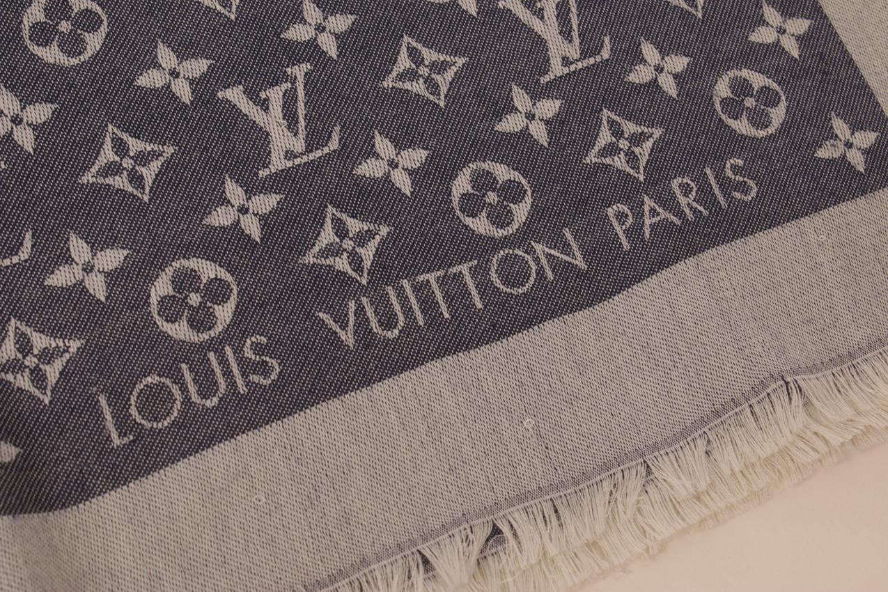 Louis Vuitton sininen Monogram Denim huivi - Image 4