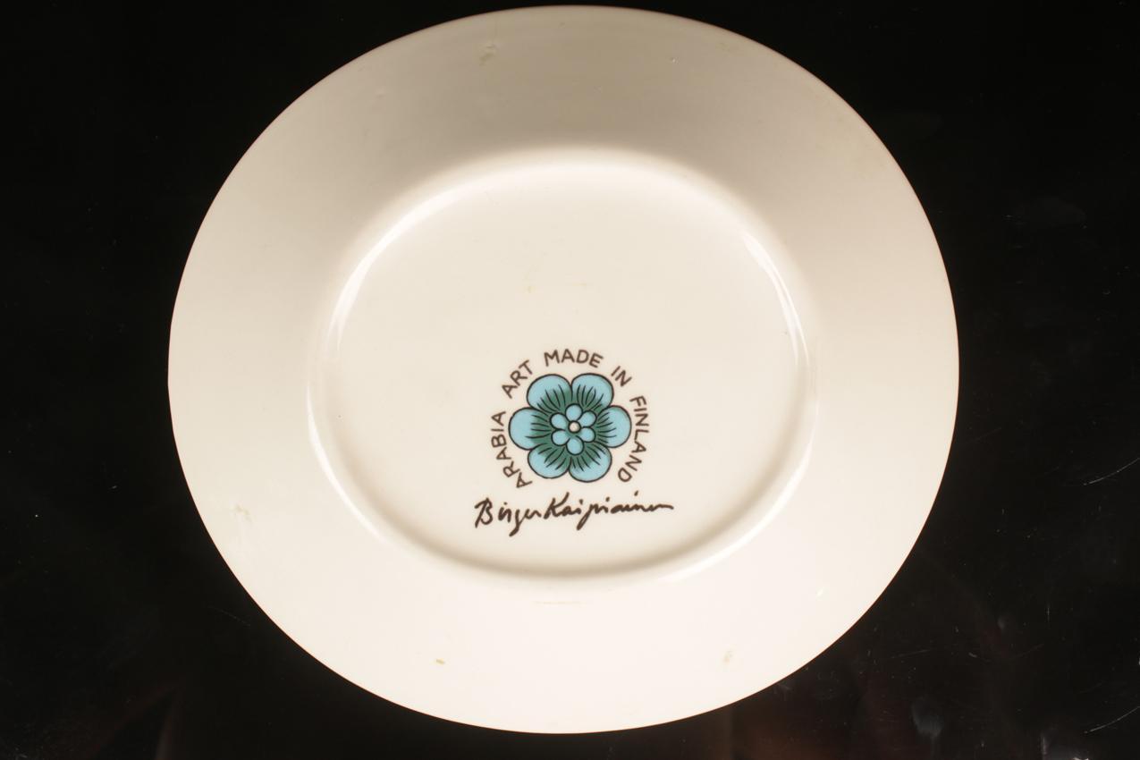 Vintage Arabia Birger Kaipiainen taidekeramiikka lautanen “Paratiisilintu” - Image 3