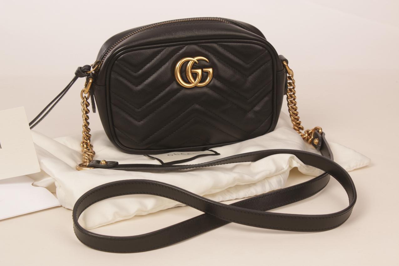 Gucci Marmont Matelassé musta mini Cross body -laukku