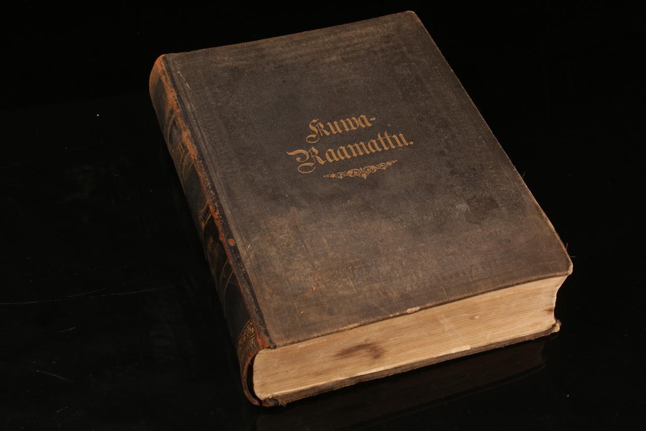 Antiikkinen ”Kodin kuvaraamattu” Biblia Gummerus Jyväskylä 1893 - Image 2